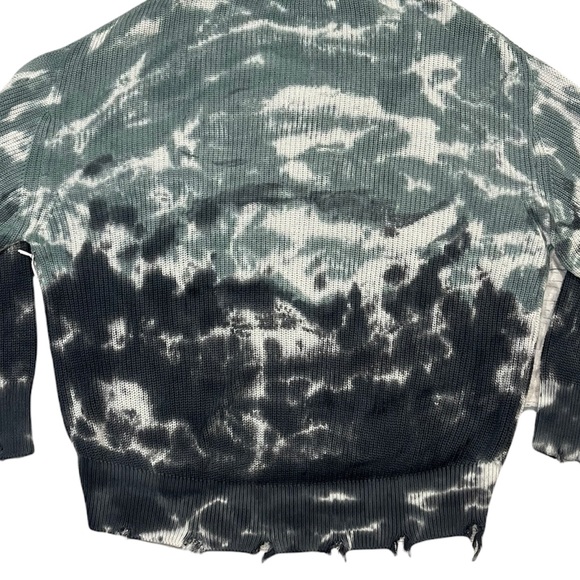 Young Fabulous & Broke Sweater Cameron Oversized Distressed Tie Dye Blue Tunic - Picture 10 of 16